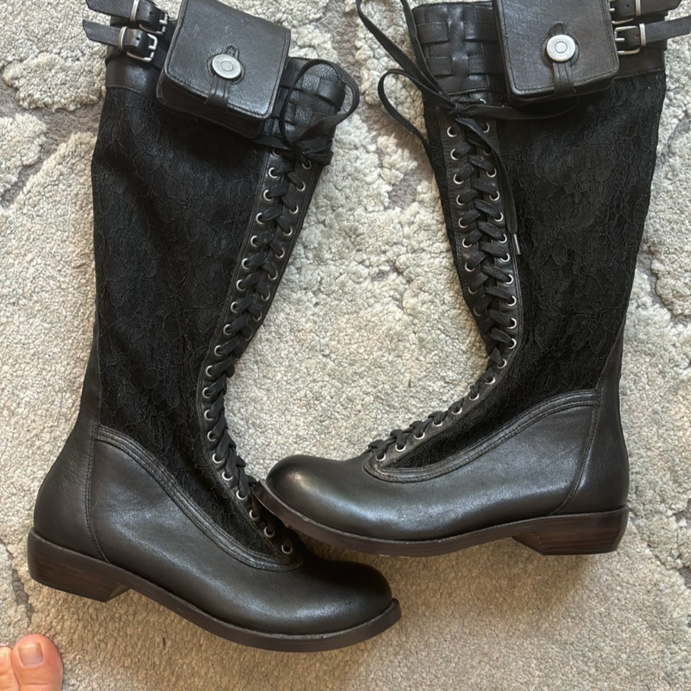 Creative recreation Lace and Leather boots. New without the box.